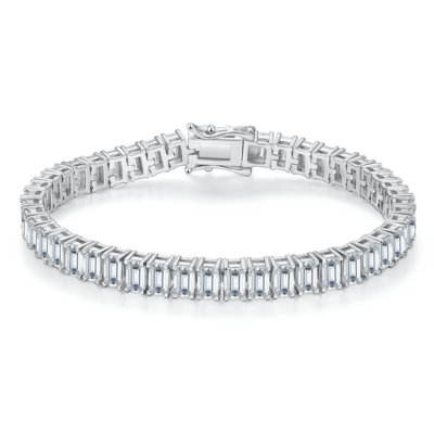 Emerald/Rectangle Cut Moissanite Tennis Bracelet in S925 (0.5ct/stone)

